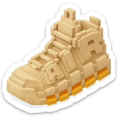 Nike Air More Uptempo sneakers in beige color sticker