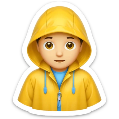 yellow raincoat sticker