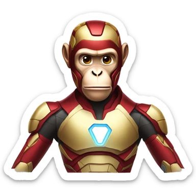 Monkey in a IronMan suit sticker