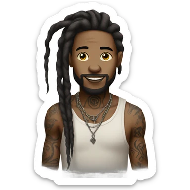 Lights skin man with dreadlocks and tattoos  sticker