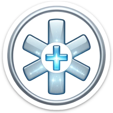glitter white symbol of hospital sticker