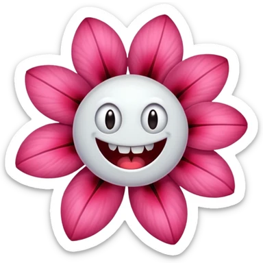 un fiore con 5 petali ma che nei petali ci siano dentro denti come se fosse un mostro sticker