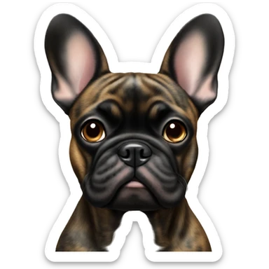 brindle black faced  brindle coat french bulldog sticker