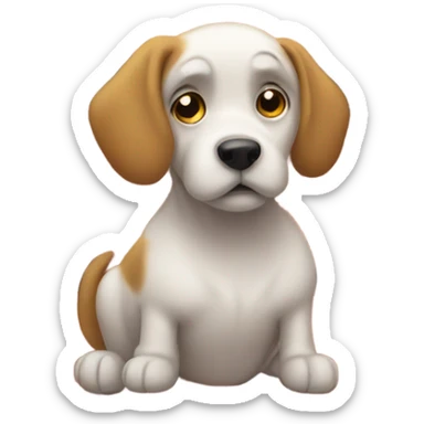 Sad dog on a roof sticker