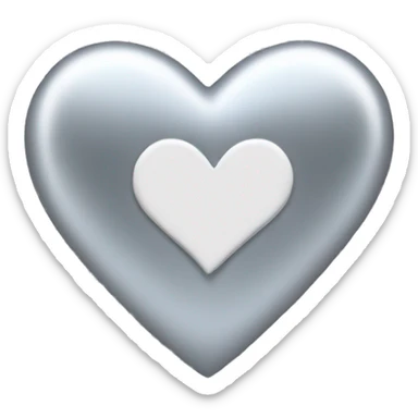  Big Silver heart with small hearts sticker