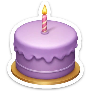 Aestetic light purple birthday cake  sticker