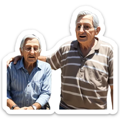 striped shirt old man duo sticker