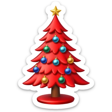 red christmas tree sticker