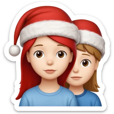 Snoopy wearing and Christmas hat human girl and boy sticker