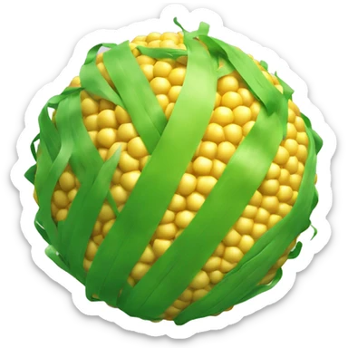 Sphere shape ball made of corn sticker