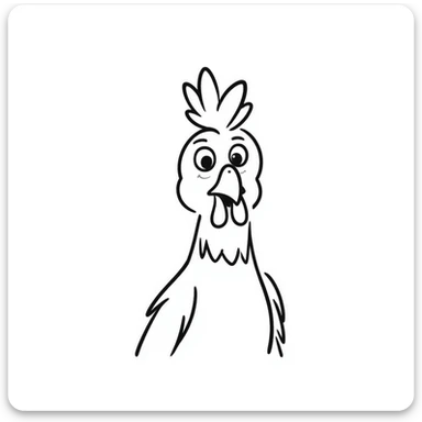 Hei Hei rooster from Moana with tall comb and confused expression sticker