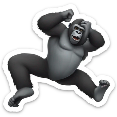 Gorilla doing a backflip sticker