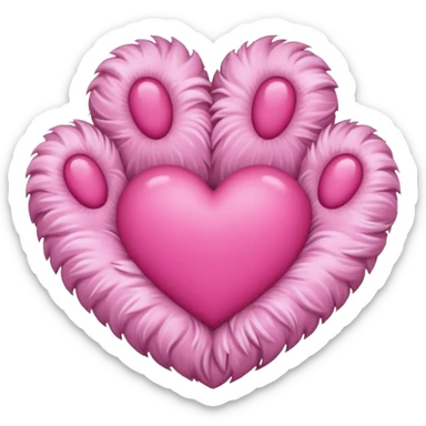 Paw heart sticker