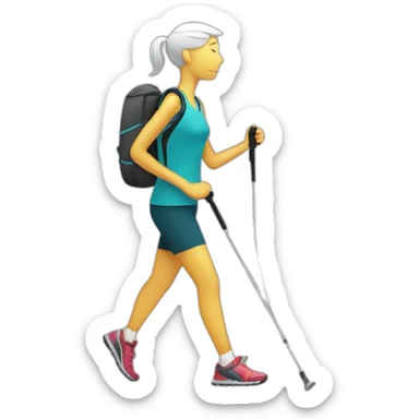 Person doing Nordic walking  sticker