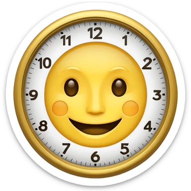 clock it yellow face emoji  sticker