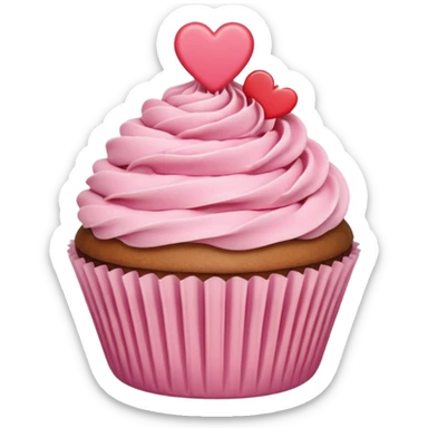 heart with a cupcake motif sticker
