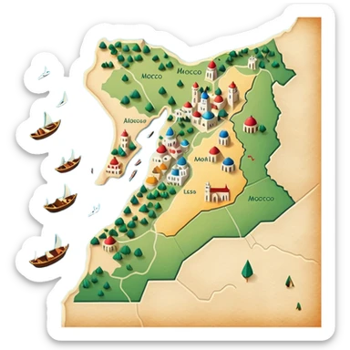 Create the full Moroccan map sticker