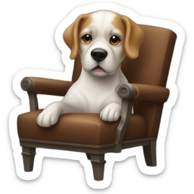 Chien en fauteuil fumant la pipe sticker