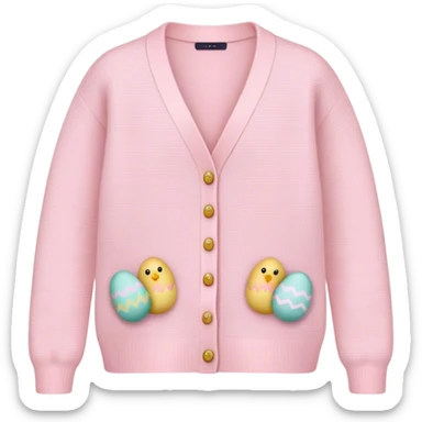 Pastel pink knit Easter cardigan  sticker