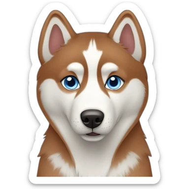 Red siberian husky with blue eyes sticker