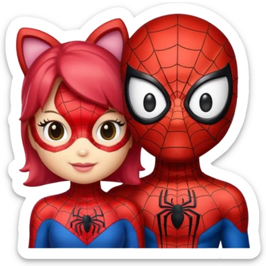 Hello kitty and Spiderman Cute sticker