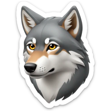 red gray wolf sticker