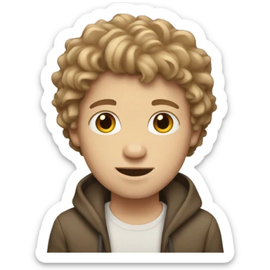 White boy, with light brown shaggy hair ebony sticker