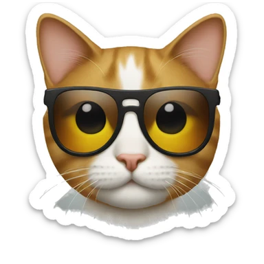 Cat with sunglasses sticker