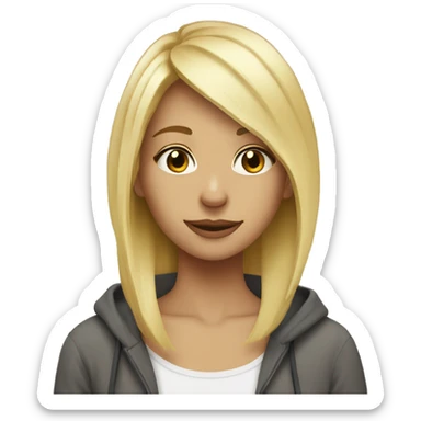 cozy indoors with blonde hair skinny girl sticker