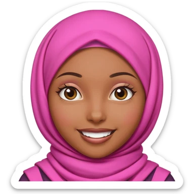 Brownskin black girl with pink hijab sticker
