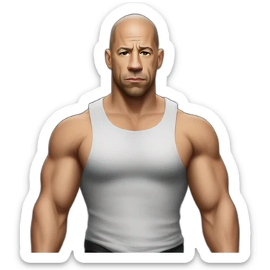 actor vin diesel serious real half body sticker