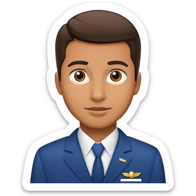 male flight attendant  sticker