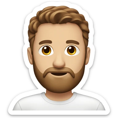 Short brown hair handsome white man, with beard on laptop sticker