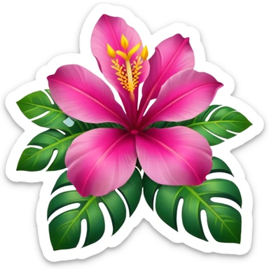 tropical flowers sticker