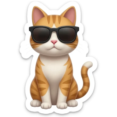 Cat wearing sunglasses sticker
