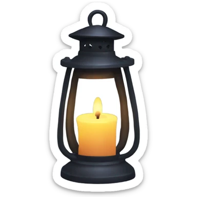 a lantern with a candle inside sticker