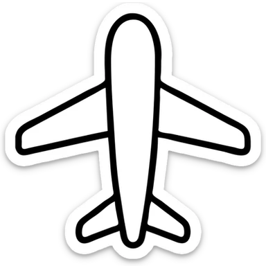 outlined airplane icon sticker