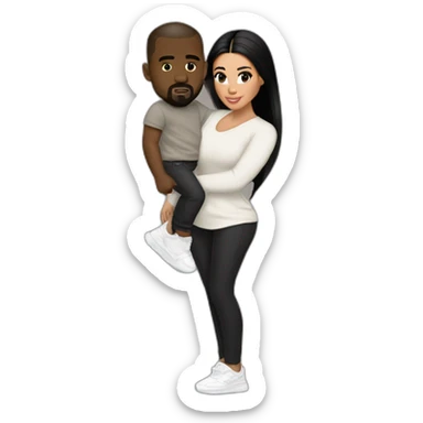 kim kardashian carrying midget kanye sticker