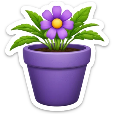 purple flower pot sticker