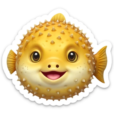 Puffer fish blowing a kiss sticker