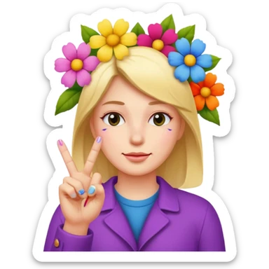 💐 and middle fingers  sticker