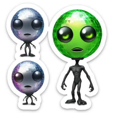 Disco ball alien sticker