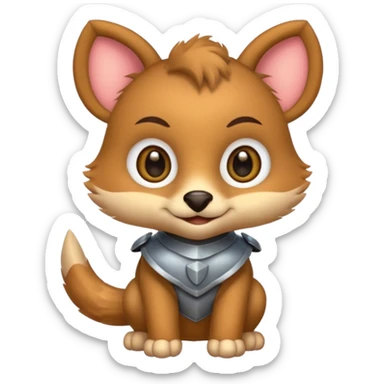 armored cute animal sticker