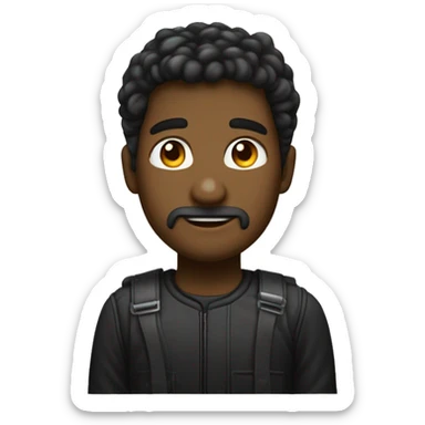 Черноволосый парень рядом с Светловолосой девушкой , они смотрят вперед, улыбаются и показывают зайчика из пальцев, голова девушки на плече у парня  sticker