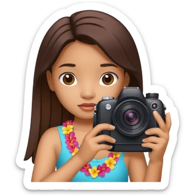 Lilo from Lilo & Stitch holding a camera, front view sticker