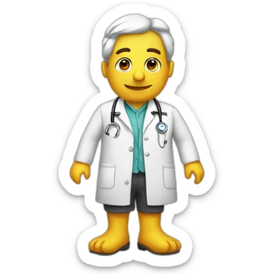 Pato con bata de doctor sticker