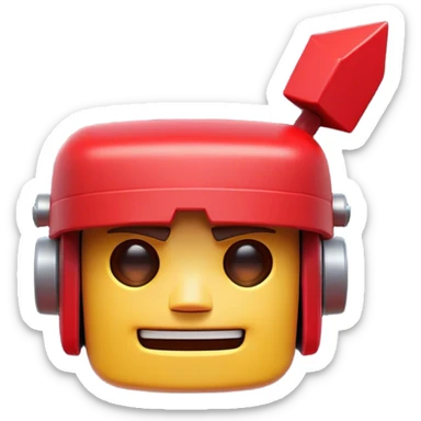 Clash of Clans aesthetic: Cinematic Playful Virtual Boy Portrait Emoji, rendered in a 3D vector-style similar to standard emojis with minimal shading and bold, simplified shapes. A compact, distinct form with signature details, softly glowing with a nostalgic gaming charm. Simplified yet unmistakably iconic, highly detailed and consistent, glowing with a soft radiance and high shine. Stylized with a touch of retro gaming magic and a soft glowing outline, capturing the essence of a beloved gaming relic with a friendly, playful manner! sticker