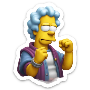 simpsons astrologer shakes fist at cloud sticker