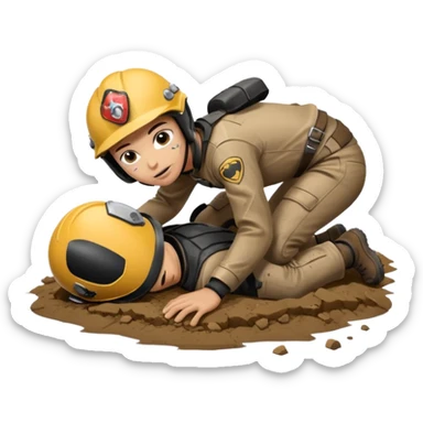 a motorcyclist lying on the ground who has just fallen sticker