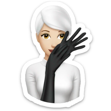 Black Latex gloves white elegant woman sticker